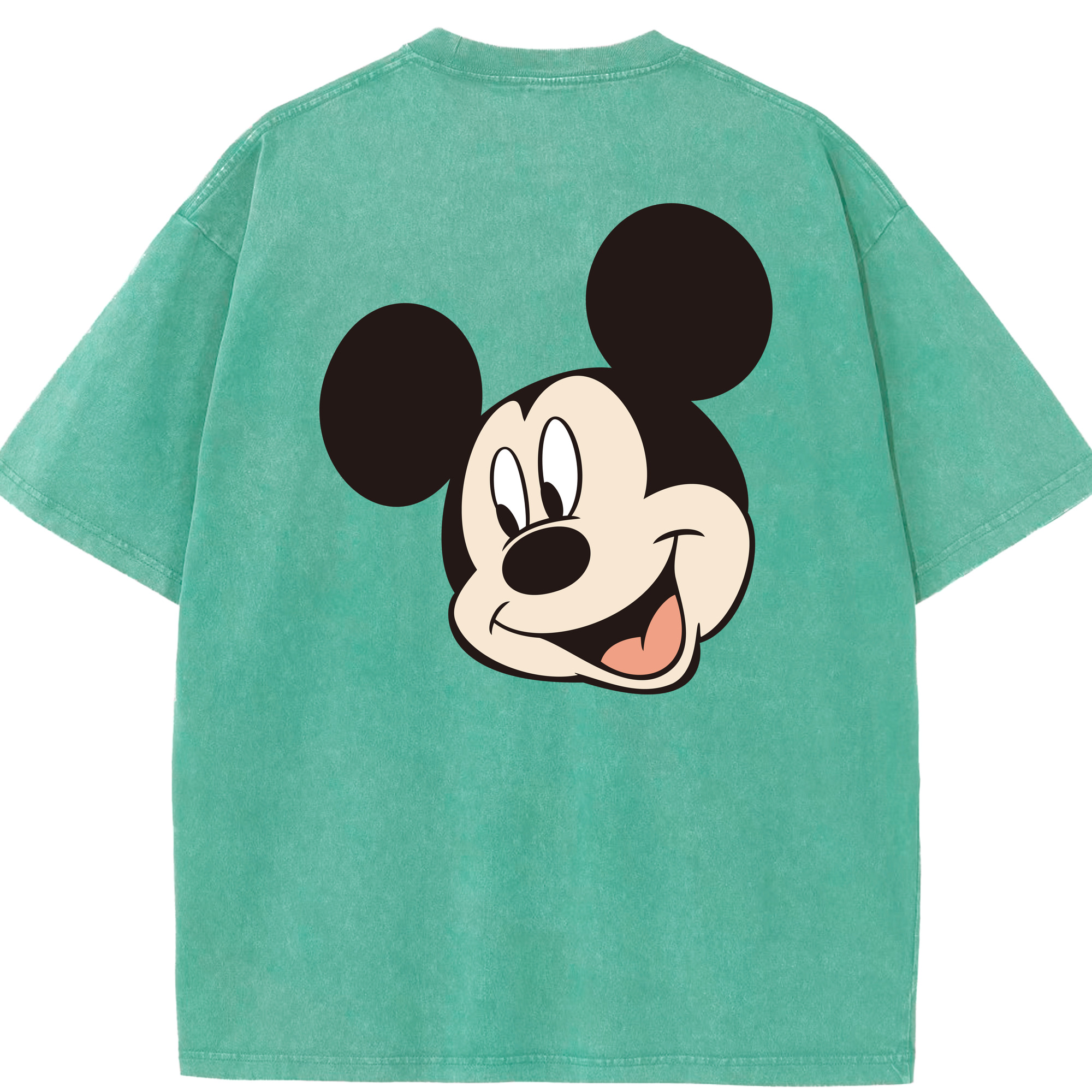 （画像用） ミッキーマウス Mickey Mouse 綿100% ヴィンテージ風 半袖Tシャツ（背面プリント）
